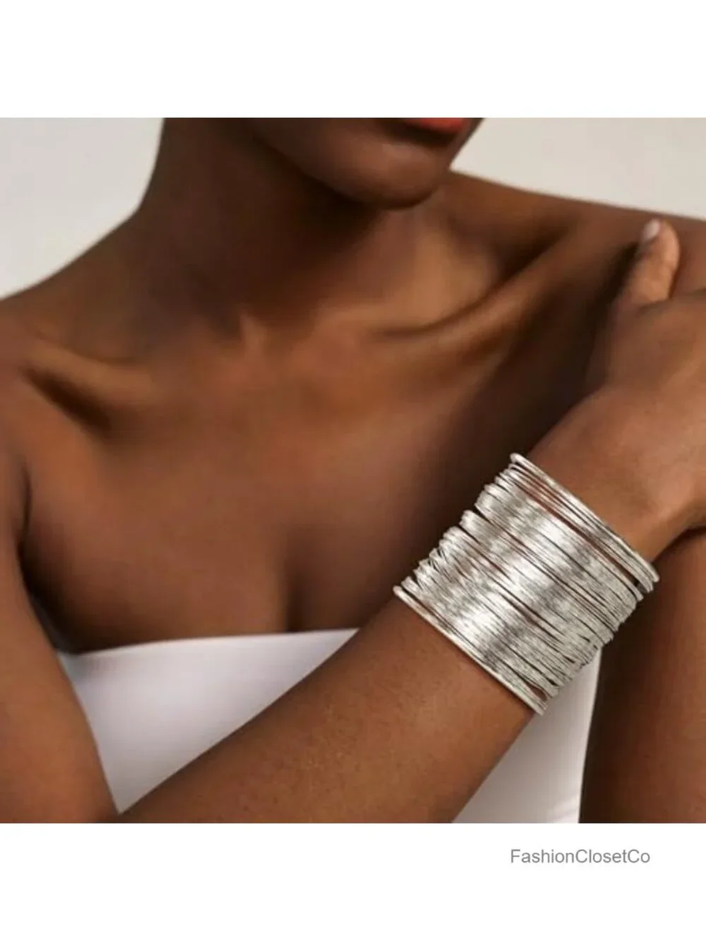 4pcs Chunky Gold Cuff Bracelets Set Open Bangle Upper Arm Cuff Jewelry